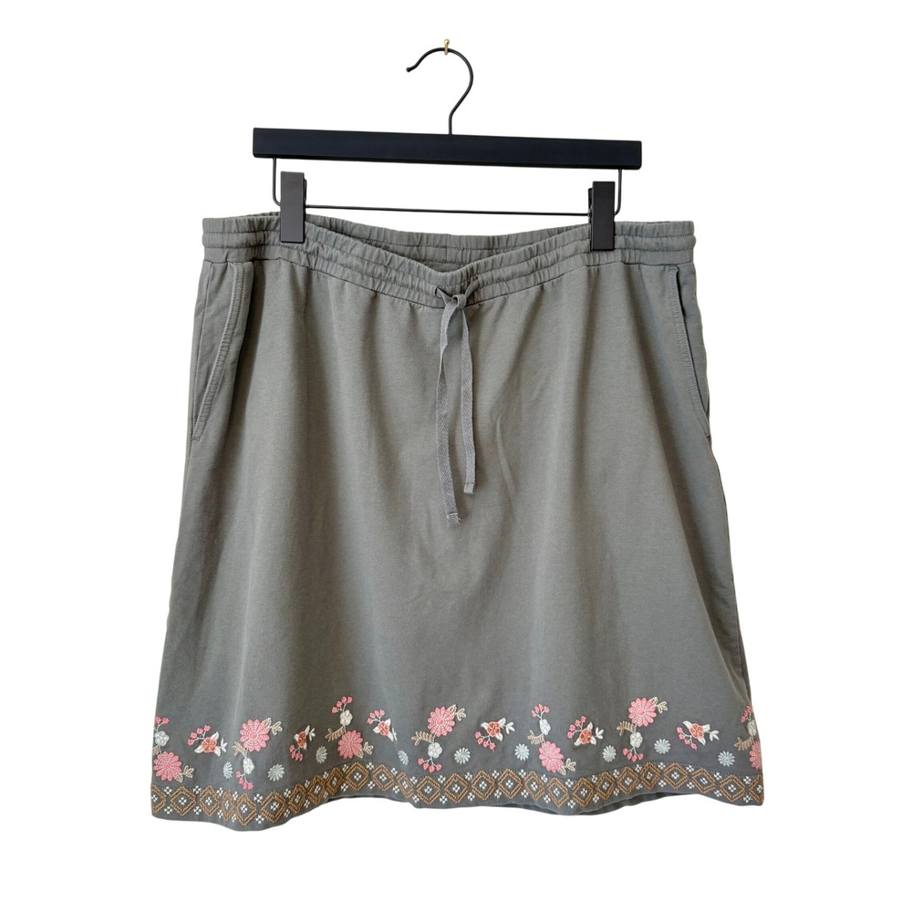 J. Jill Embroidered Floral Knit Midi Skirt XL